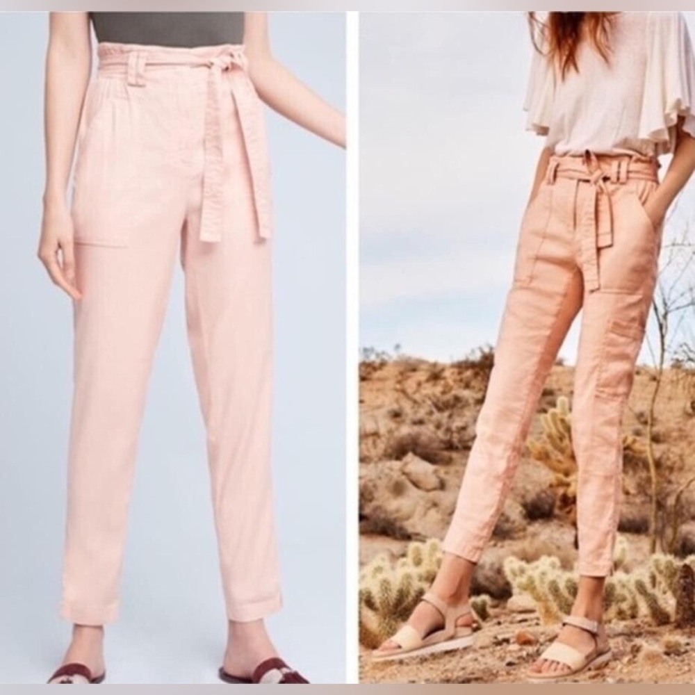 Anthropologie Elevenses Paper Bag Waist Jogger Pants